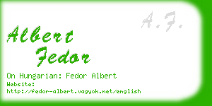 albert fedor business card
